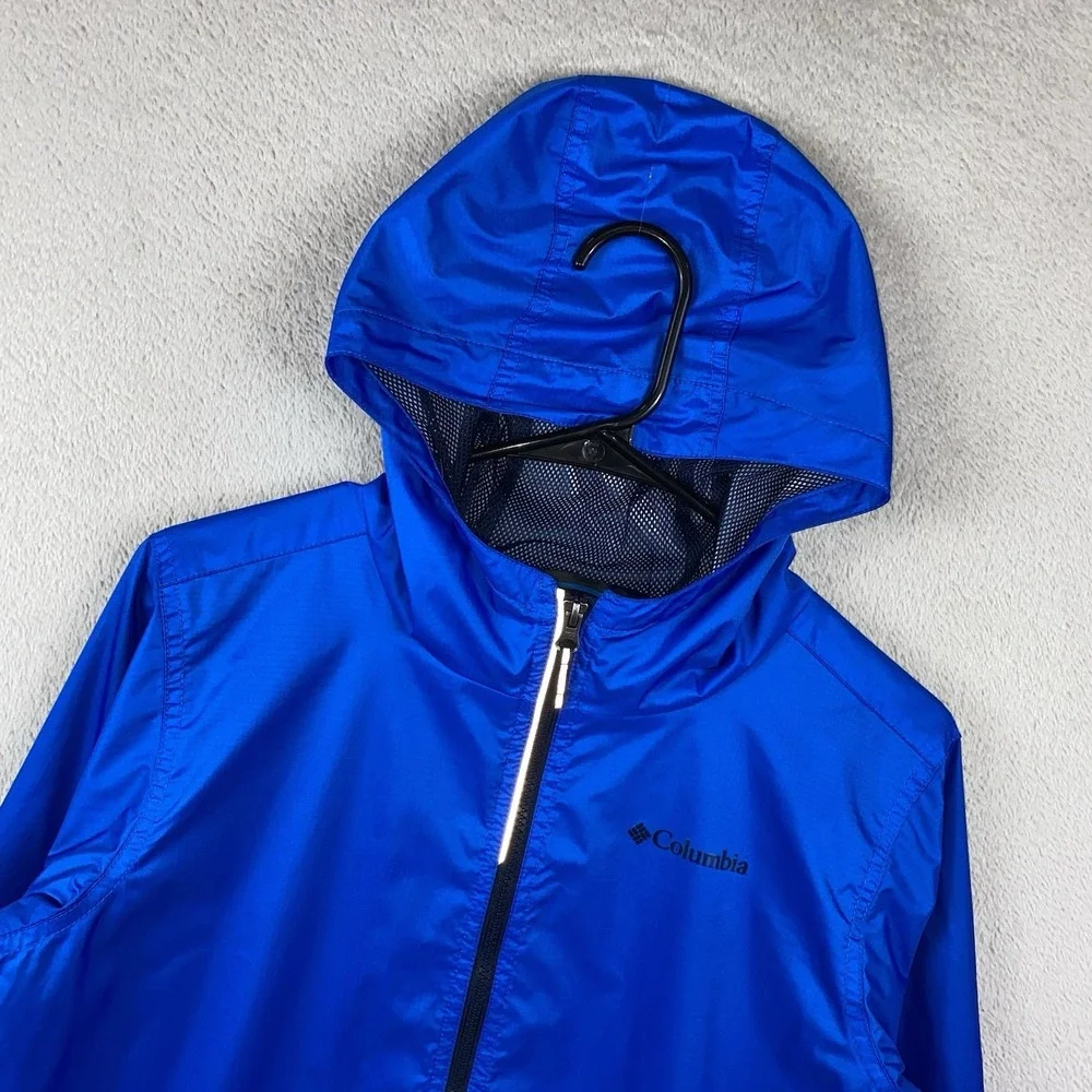 Columbia Windbreaker Rain Jacket Youth XL (18/20) Blue Outdoors Hiking Nylon